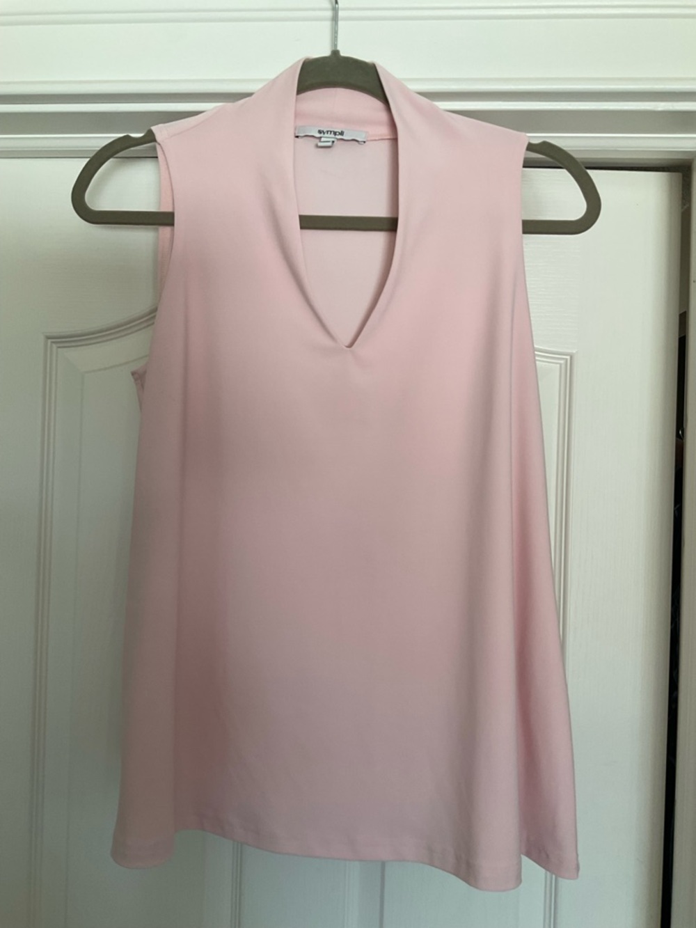 Sympli Eloise Light Pink Sleeveless V-Neck Tunic